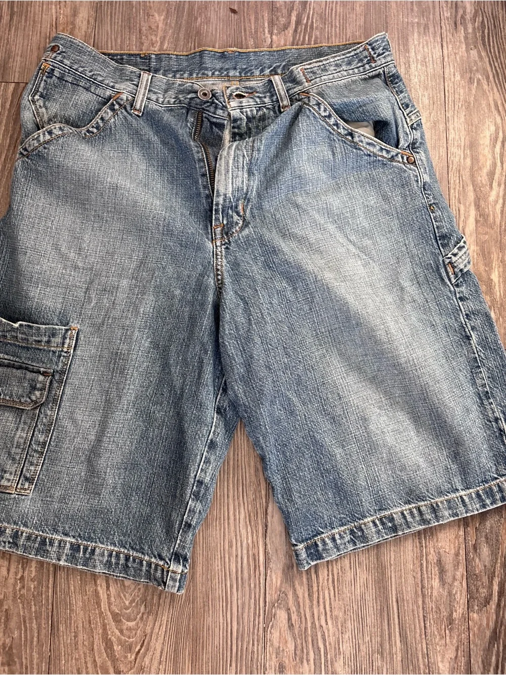 Guess Light Blue Denim Cargo Shorts